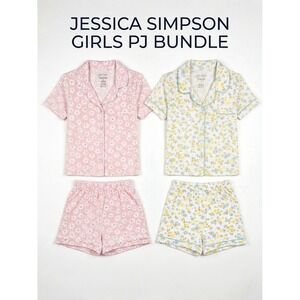 Jessica Simpson Girls 2-Pack Short Sleeve Floral Pajama Sets Size 12